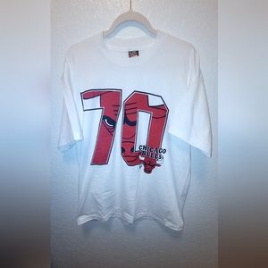 Vintage 1990s Chicago Bulls NBA Championship Bootleg Tee 70 Wins Mens XL